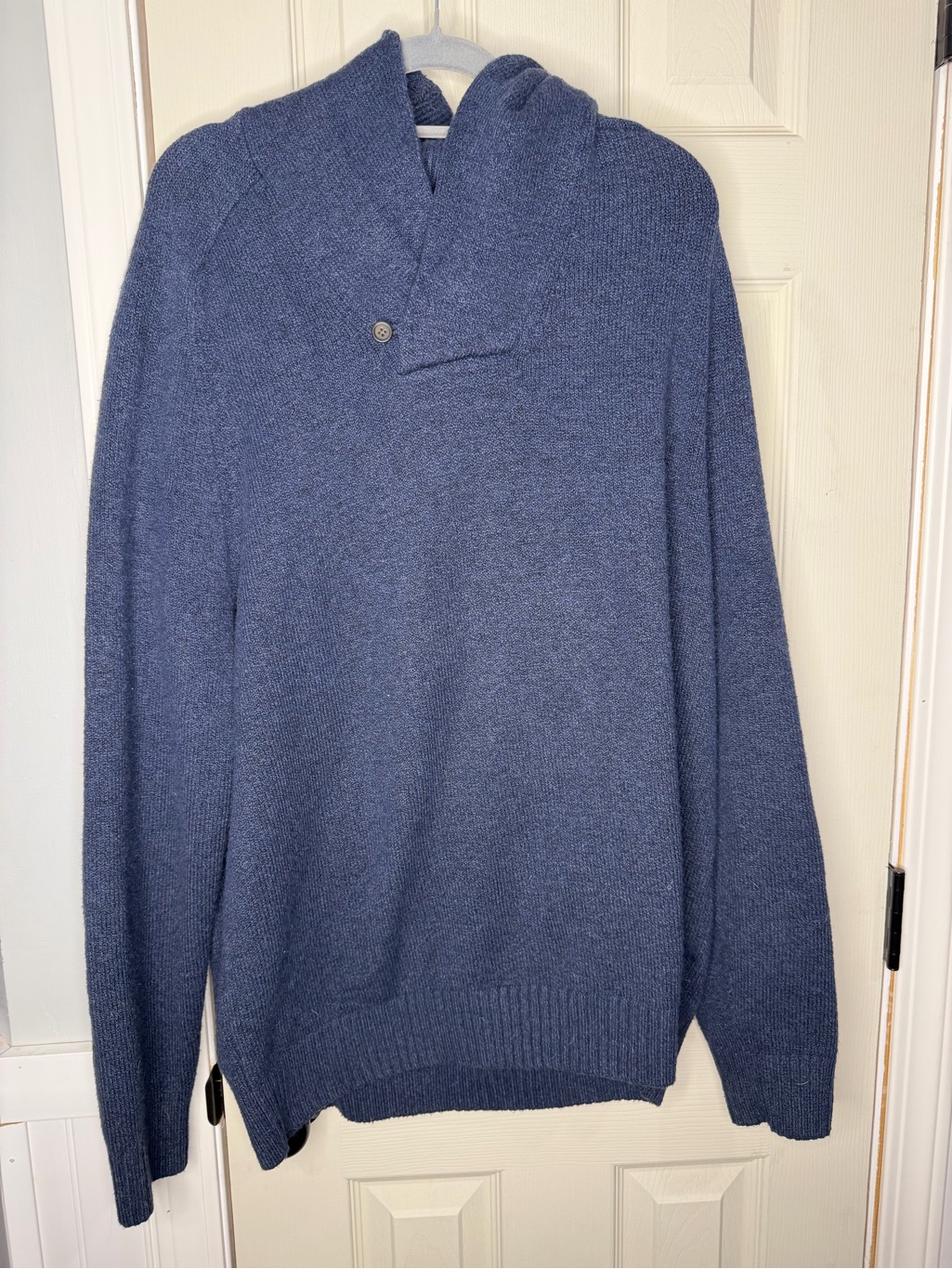 Banana Republic Shawl Collar Pullover Sweater - Blue Xl